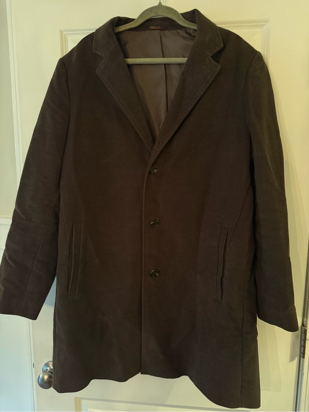 Marks & Spencer Brown Single-Breasted Pea Coat - Picture 3 of 5
